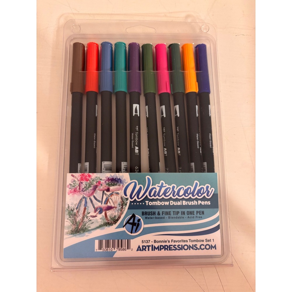 Tombow Dual Brush Pen Set 1 Bonnie's Favorites Art Impressions 5137 Watercolor